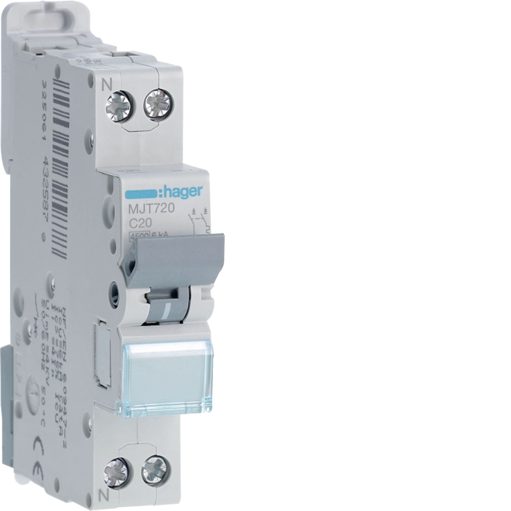 20A 1PH+N 4.5KA C-CURVE MCB