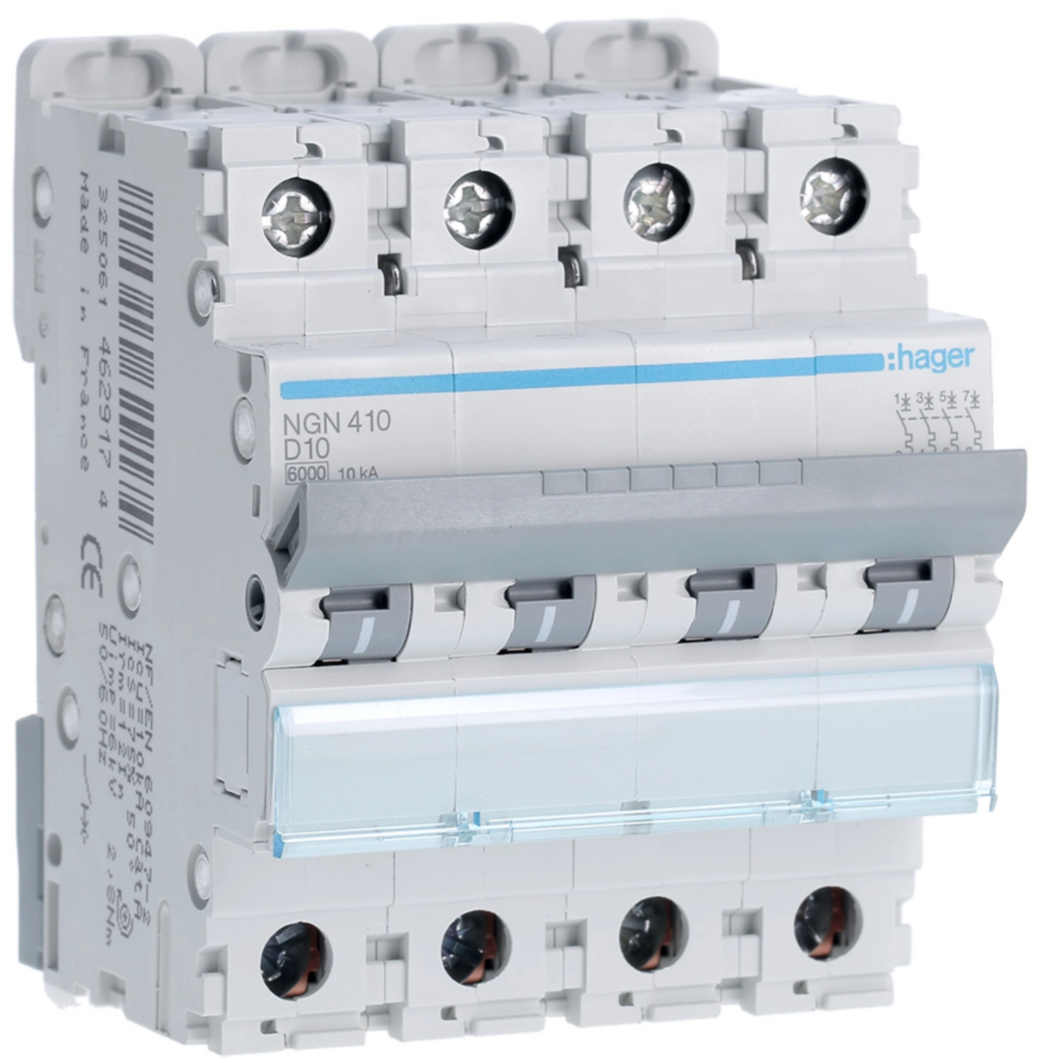 [NGN410] 10A 4P 10KA D-CURVE MCB