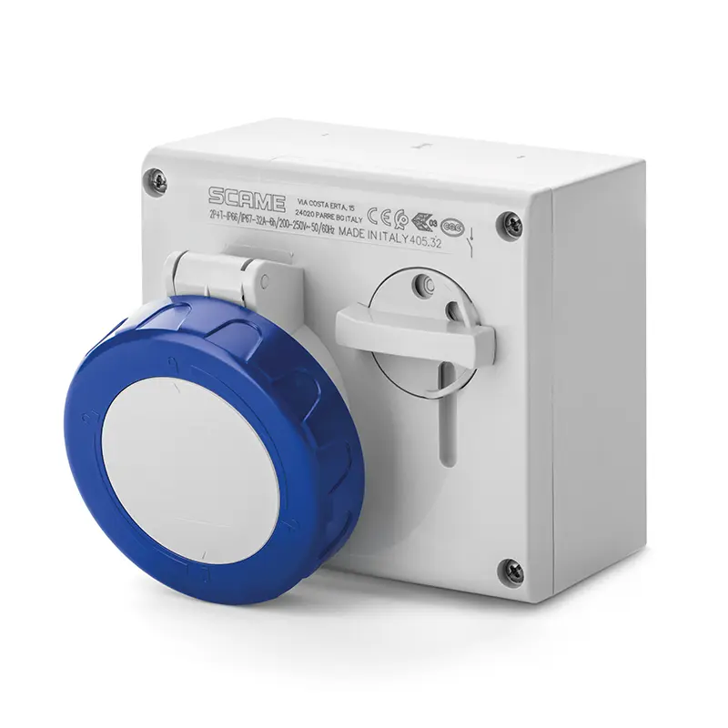 32A 2P+E IP67 SURF SWITCH SOCKET