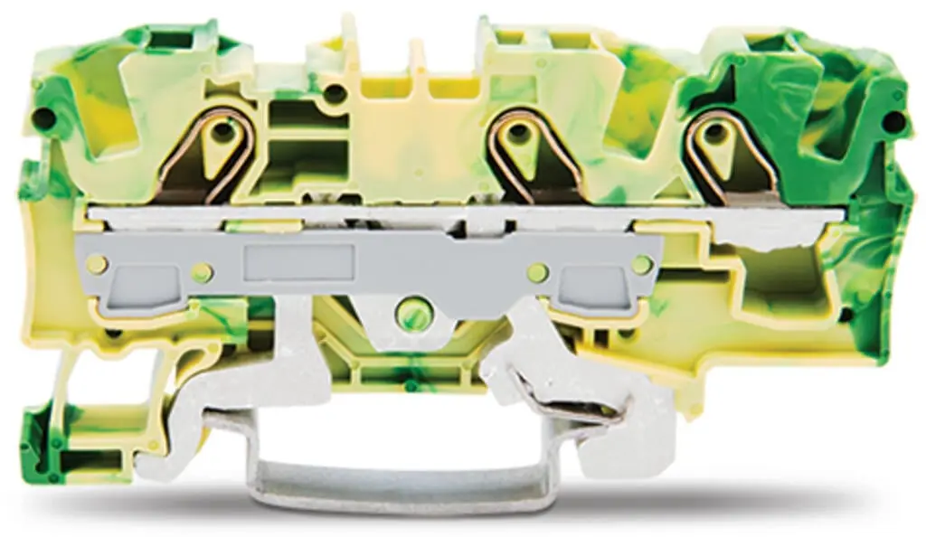 Wago 6mm 3-wire through connector Green-Yellow