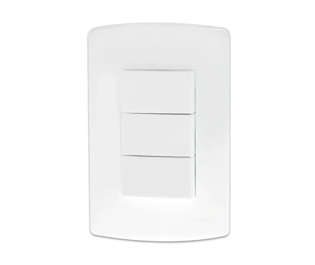 Onesto Trinity 4x2 3-Lever 1 Way Switch (Black, 3 x 1-Lever Switches)