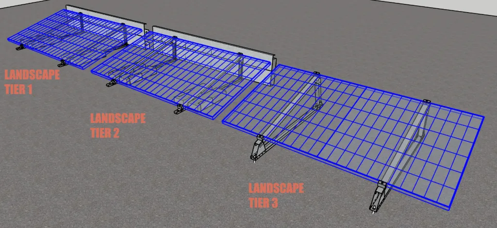 Mounting Structure | Flat Roof | 1 x 2 Landscape | Ballasted | KD Solar | Tier 2