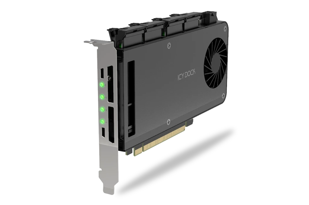 [AC-I204MP-B] Icydock 204MP-B 4x m.2->pcie5x