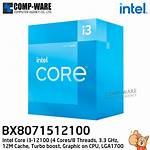 [CP-IA12100] Intel Core i3 12100 - 4-Core (4+0) , up to 4.3Ghz , LGA1700 CPU