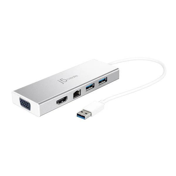 [DS-JUD380] J5Create JUD380 Mini Dock - HDMI, D-Sub, 1GbE, 2xUSB3.0