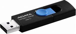 Adata UV320 64GB USB3.2 Gen1 Type-A Flash Drive - Black