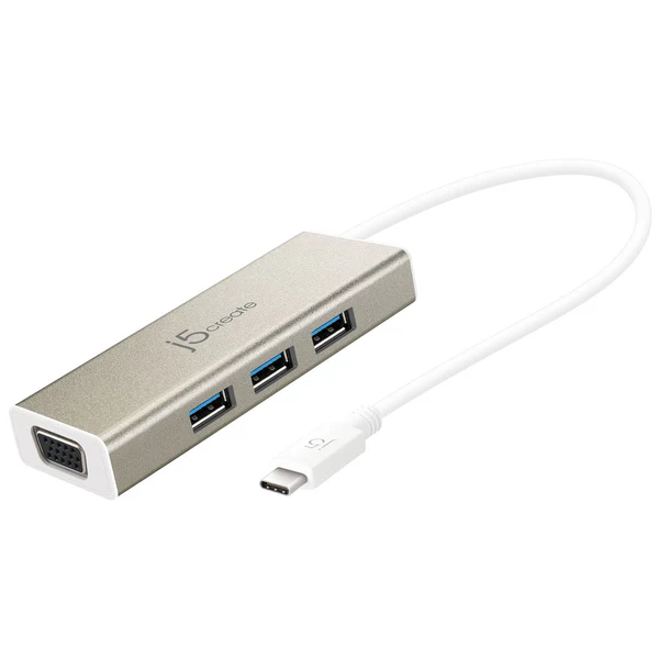 [HU-JCH411+V] J5 JCH411 t-C->3xU3 hub+ Vga