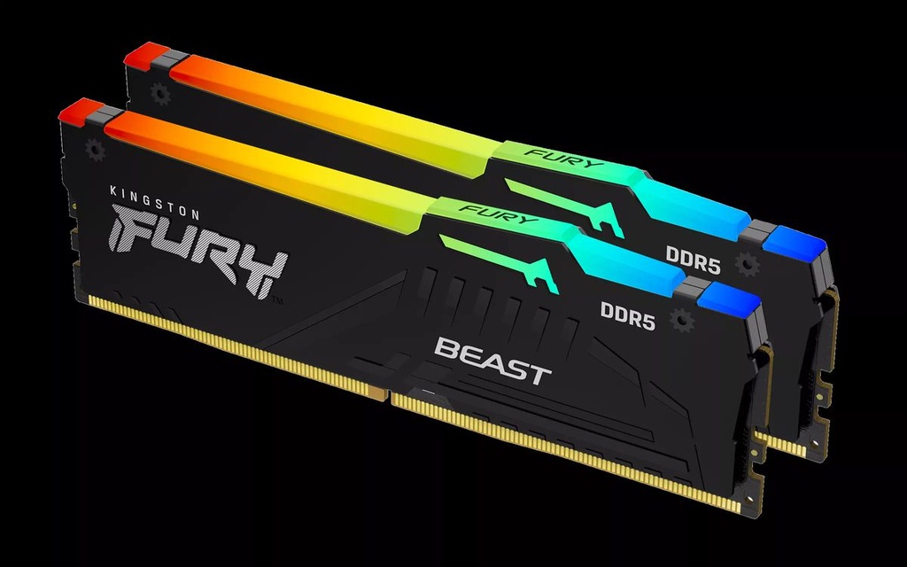 Kingston Fury Beast RGB - 16GB x2 (32GB) , DDR5-5600MT/s , CL36 , Black
