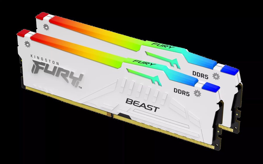 Kingston Fury Beast RGB - 16GB x2 (32GB) , DDR5-6800MT/s , CL34 , White