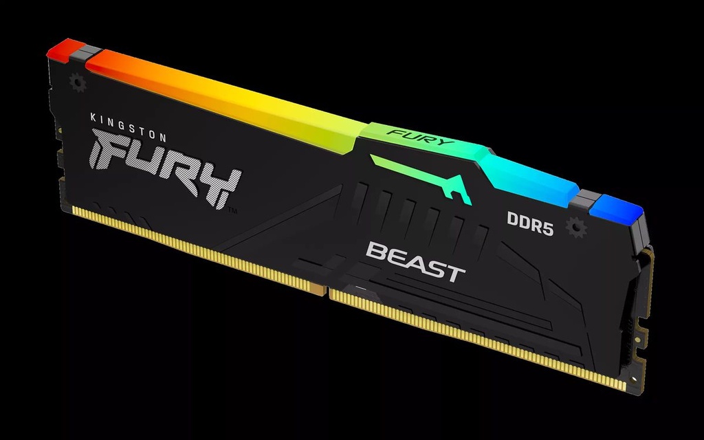 Kingston Fury Beast RGB - 32GB x1 (32GB) , DDR5-5200MT/s , CL36 , Black