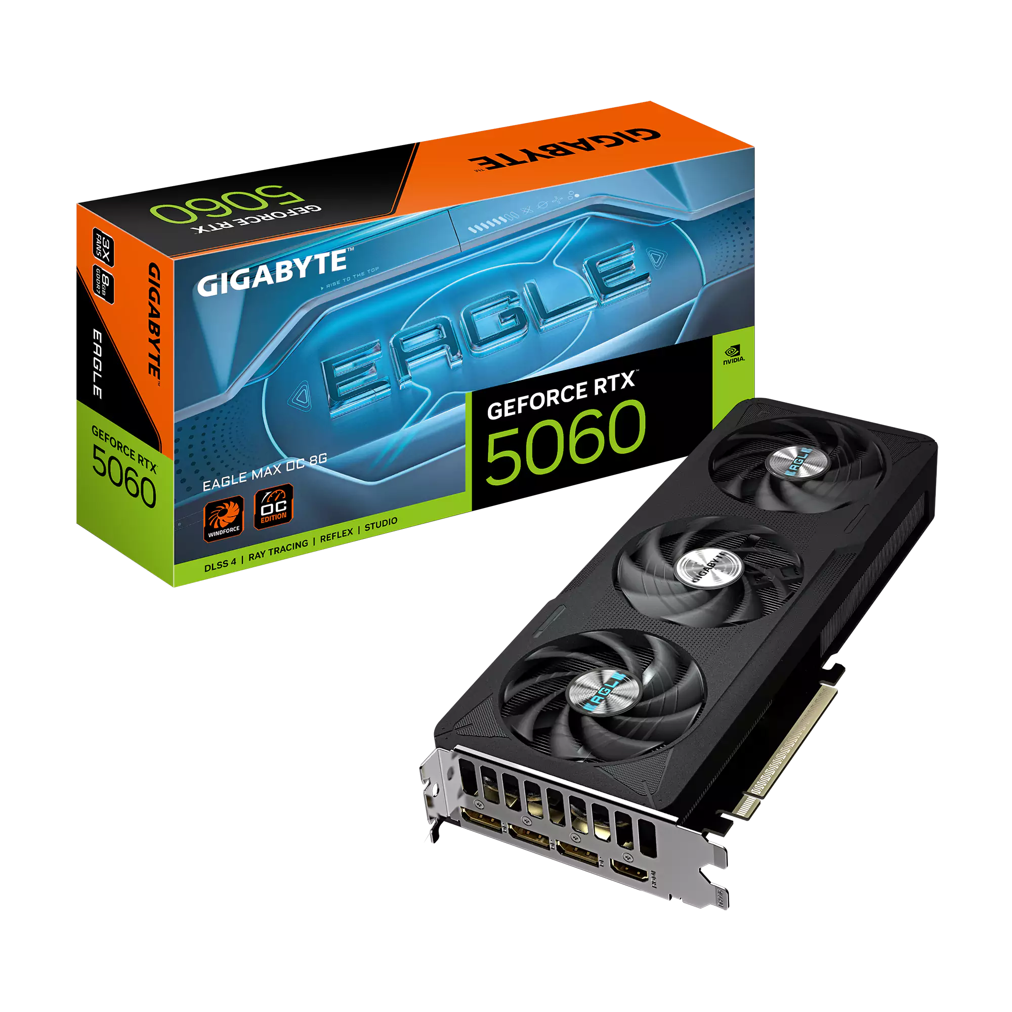 [SC-G5060-EOM] Gigabyte RTX 5060 Eagle OC Max 8GB GDDR7 Graphics Card - Black
