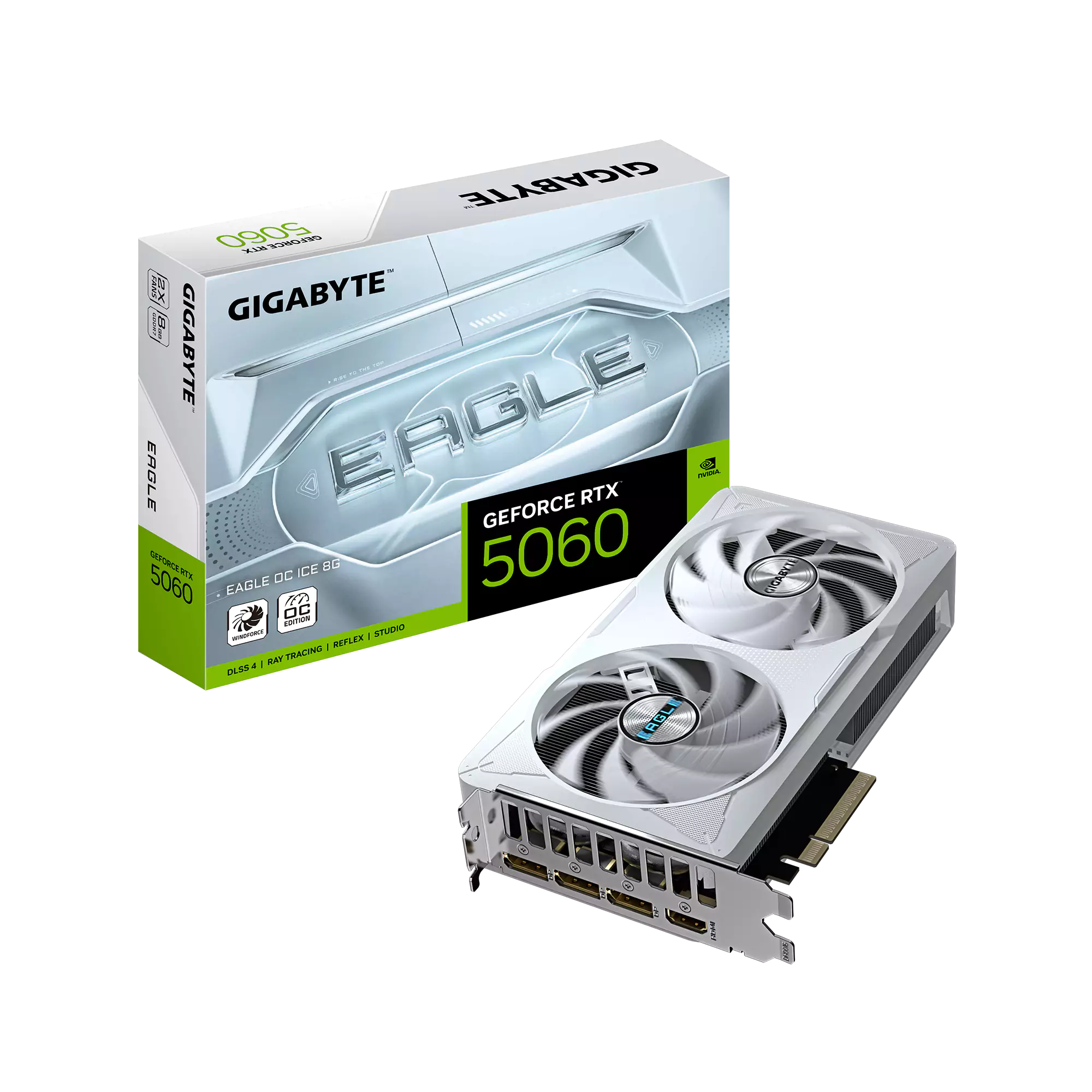[SC-G5060-EOW] Gigabyte RTX 5060 Eagle OC ICE 8GB GDDR7 Graphics Card - White