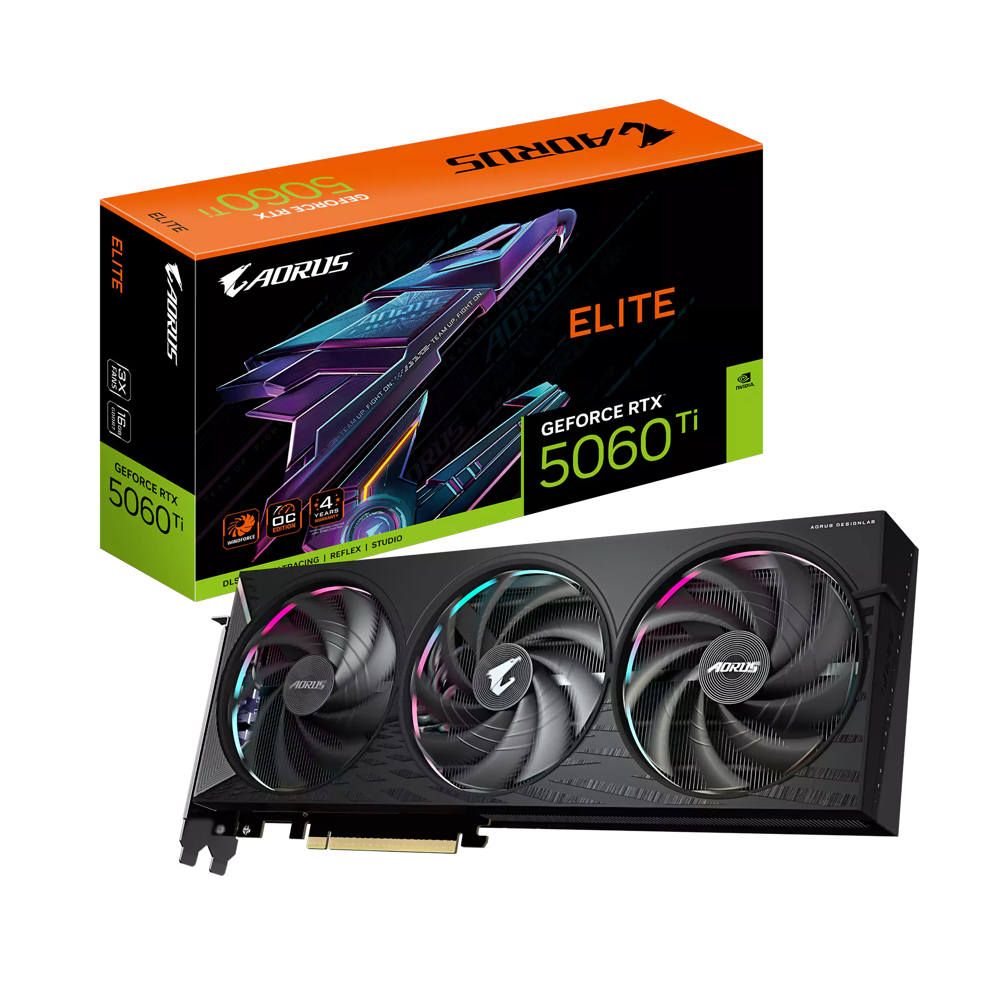 [SC-G5060TI-AE] Gigabyte RTX 5060 Ti Aorus Elite 16GB GDDR7 Graphics Card
