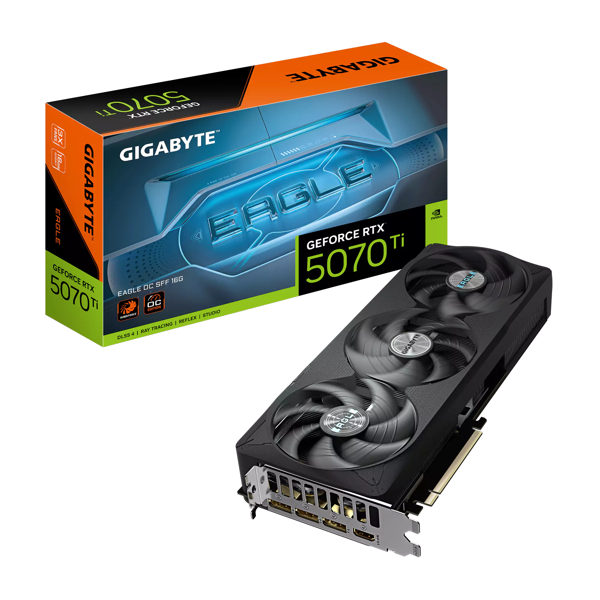 [SC-G5070TI-EO] Gigabyte RTX 5070 Ti Eagle OC 16GB GDDR7 Graphics Card - Black