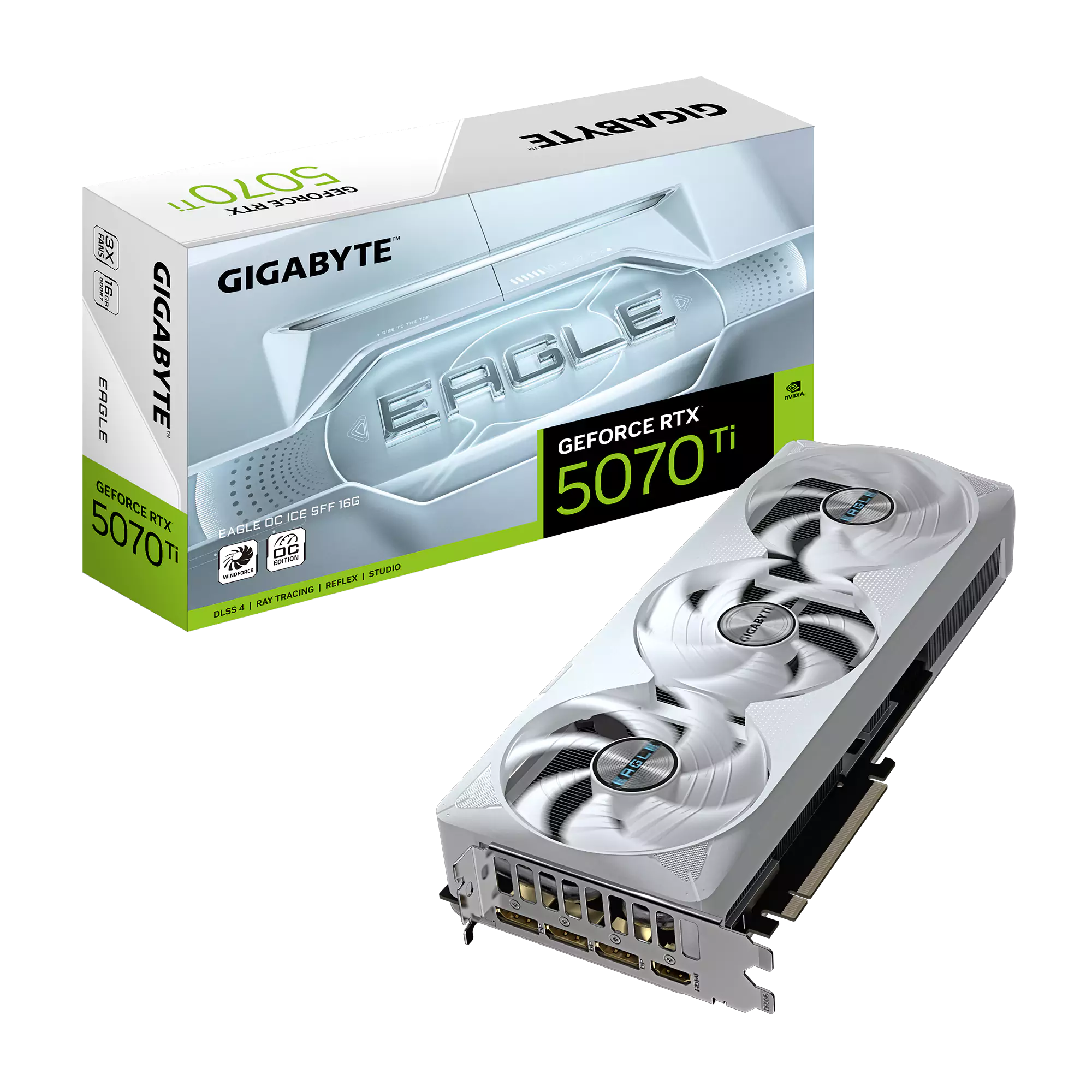 [SC-G5070TI-EOW] Gigabyte RTX 5070 Ti Eagle OC ICE 16GB GDDR7 Graphics Card - White