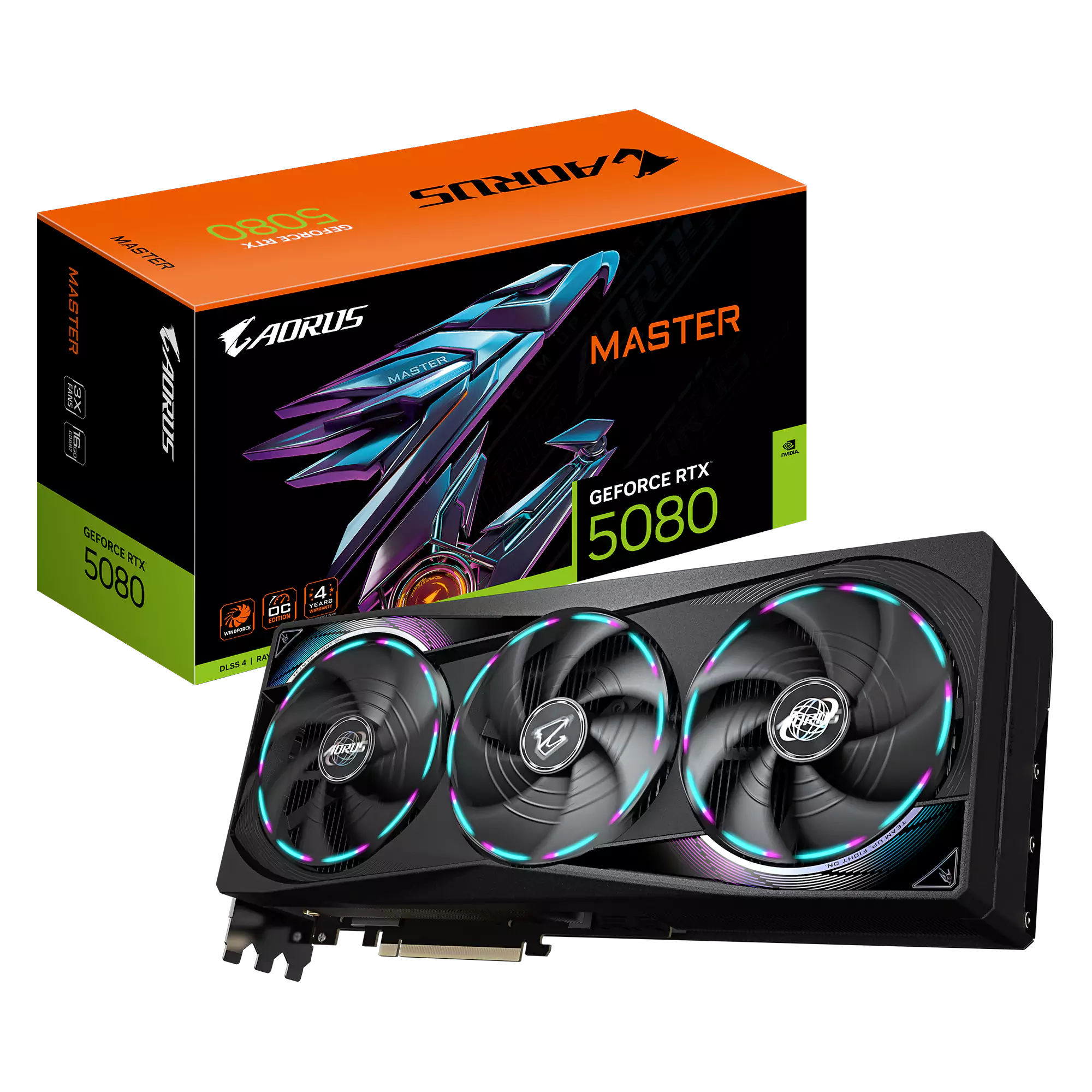 Gigabyte RTX 5080 Aorus Master 16GB GDDR7 Graphics Card - Black