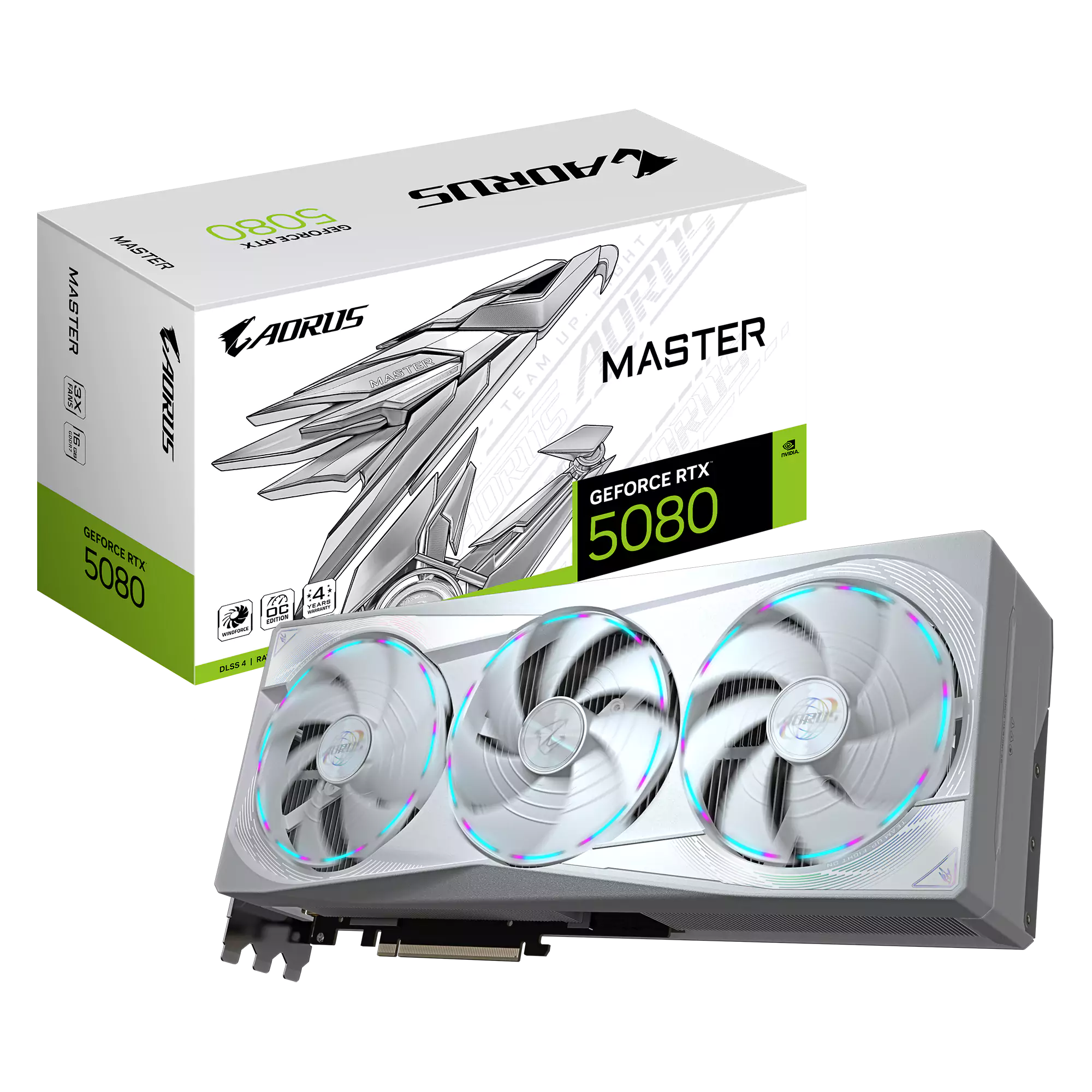 Gigabyte RTX 5080 Aorus Master ICE 16GB GDDR7 Graphics Card - White