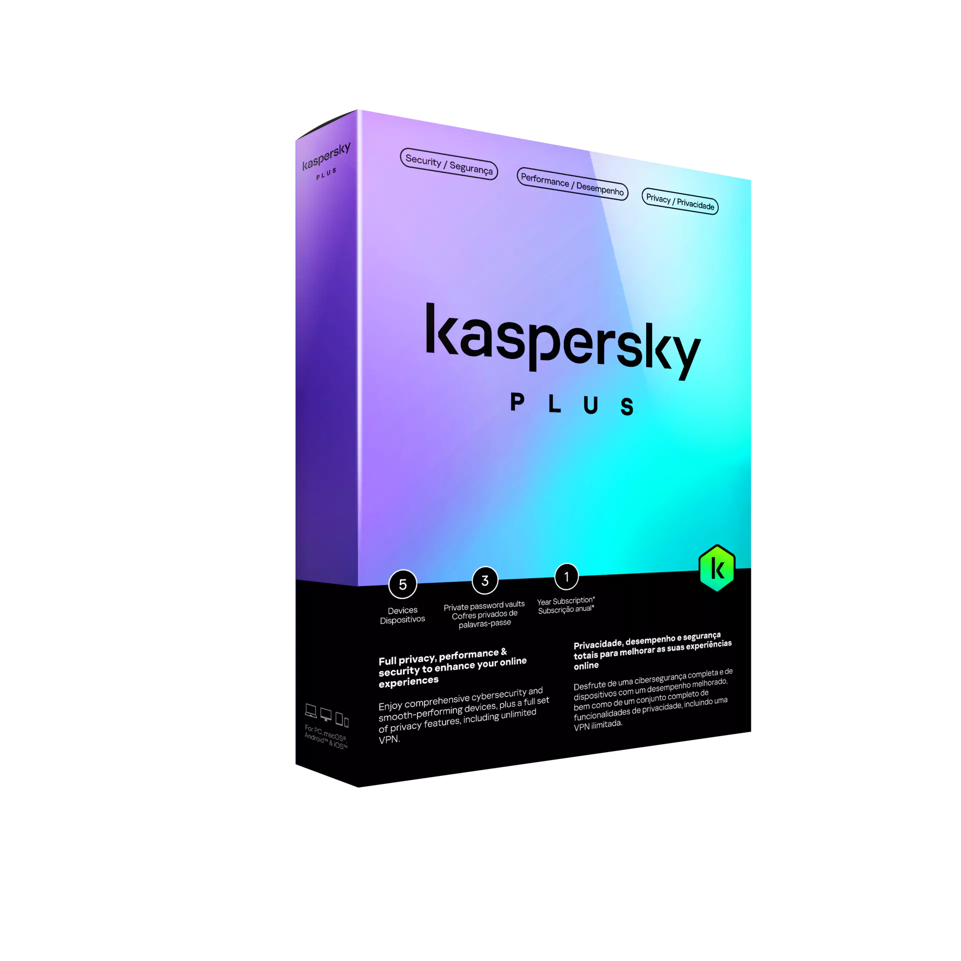 Kaspersky Plus Internet Security - 5 Devices , 1 Year - Medialess