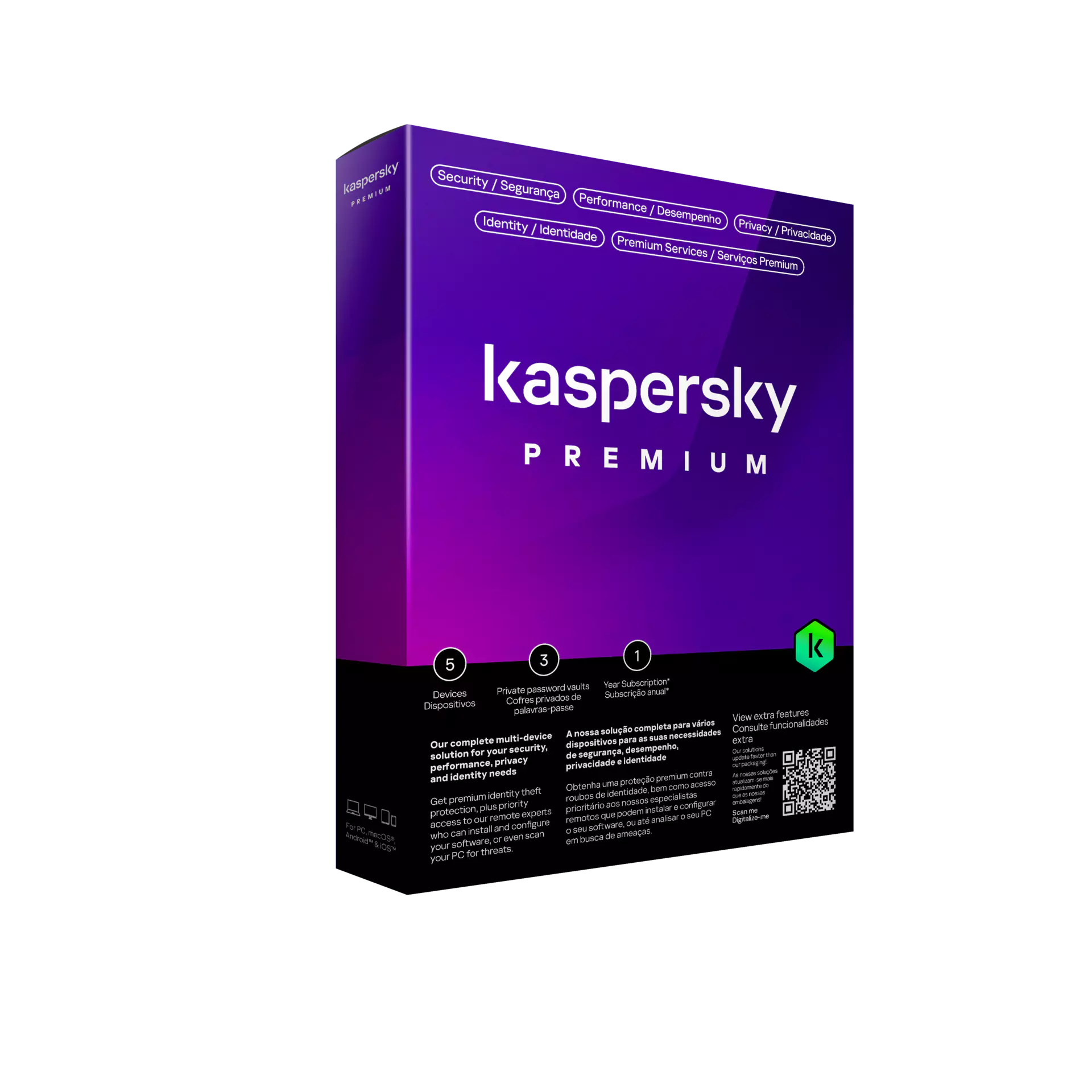 Kaspersky Premium Total Security - 5 Devices , 1 Year - Medialess