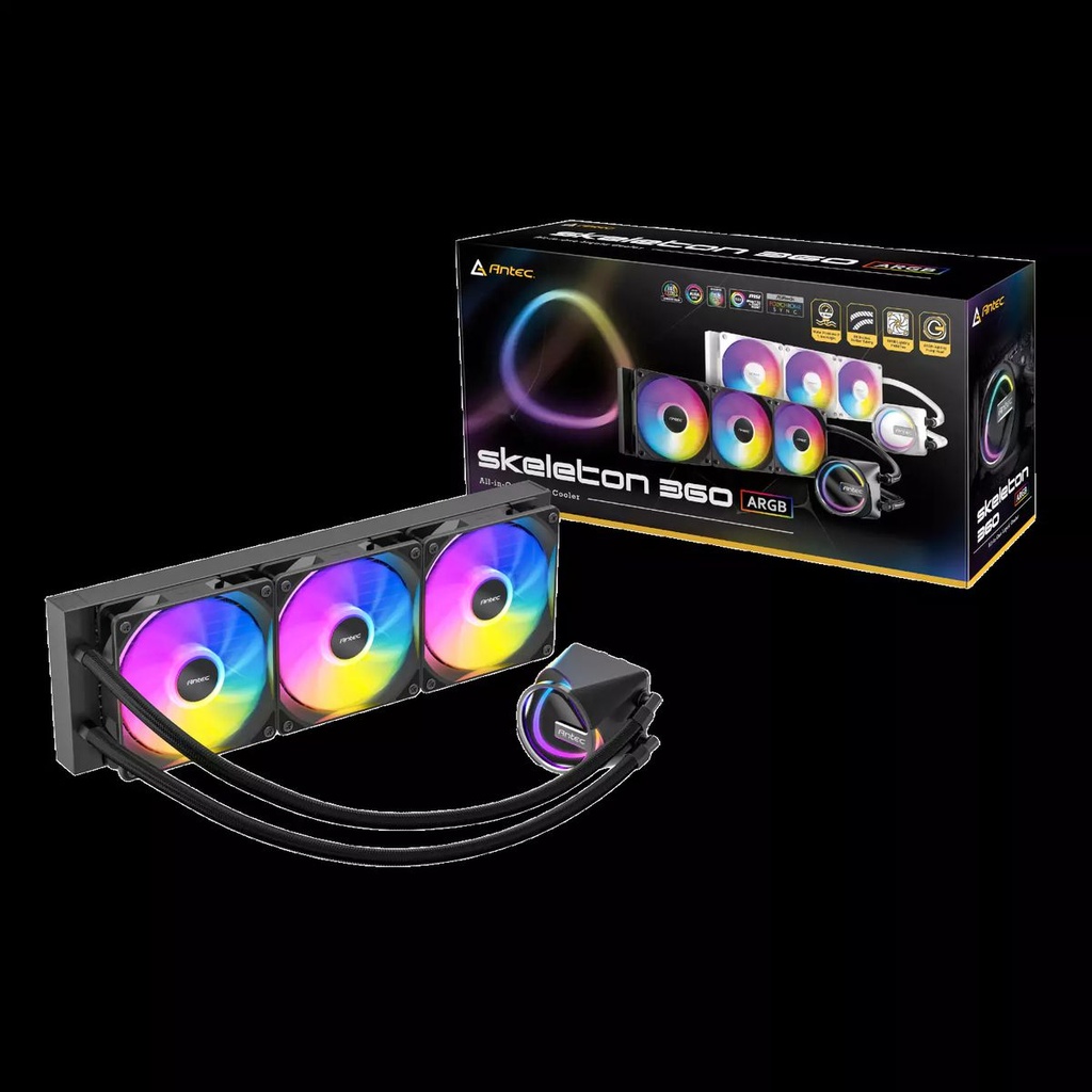 [WC-AS360] Antec Skeleton - 360mm ARGB CPU Water Cooler - Black