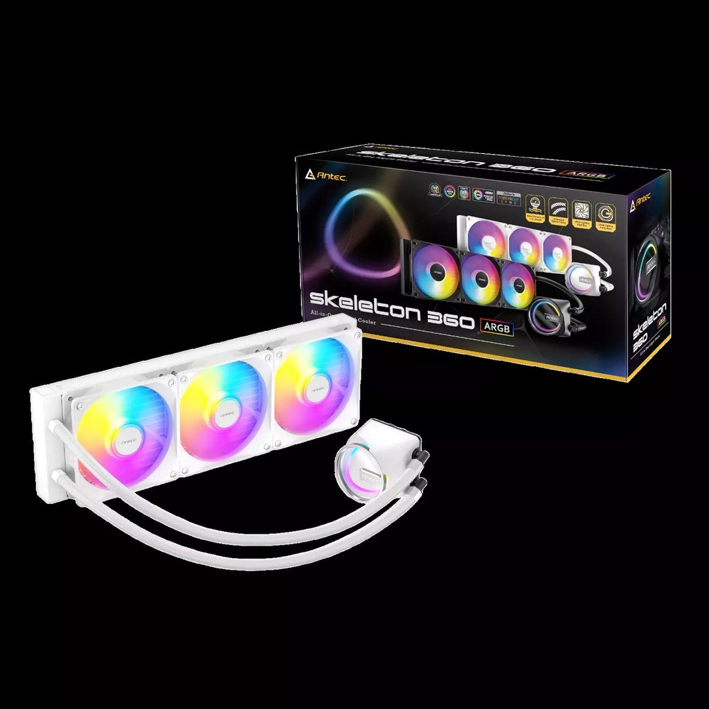 [WC-AS360W] Antec Skeleton - 360mm ARGB CPU Water Cooler - White