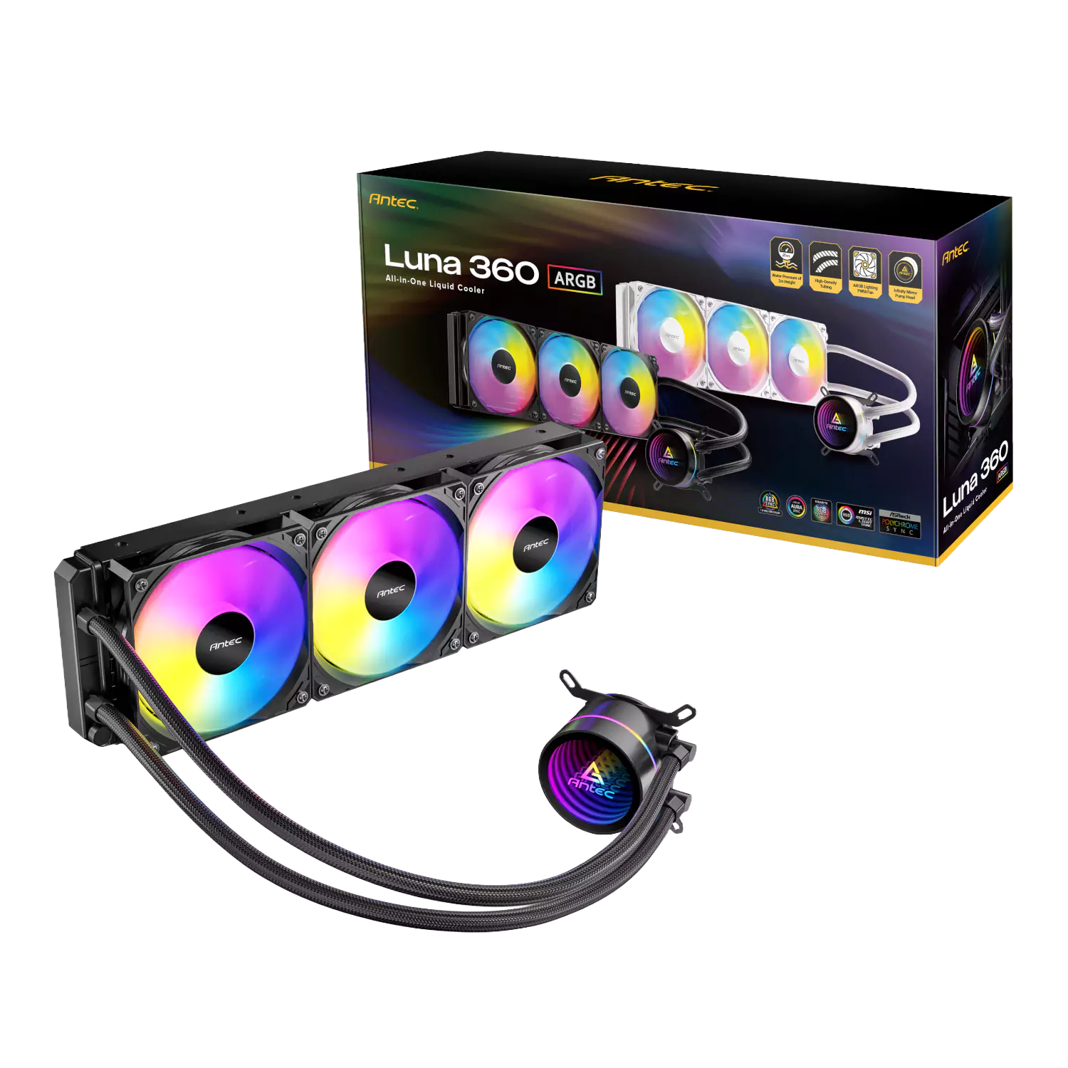 Antec Luna - 360mm ARGB CPU Water Cooler - Black