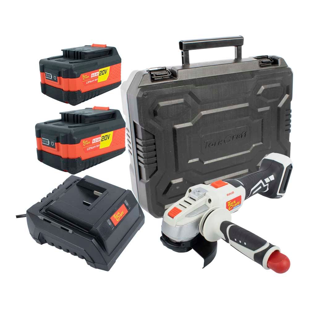 [TORKIT019] Angle Grinder 20v 115mm C/w Std. Charg. &amp; 2 X 4.0ah Batteries