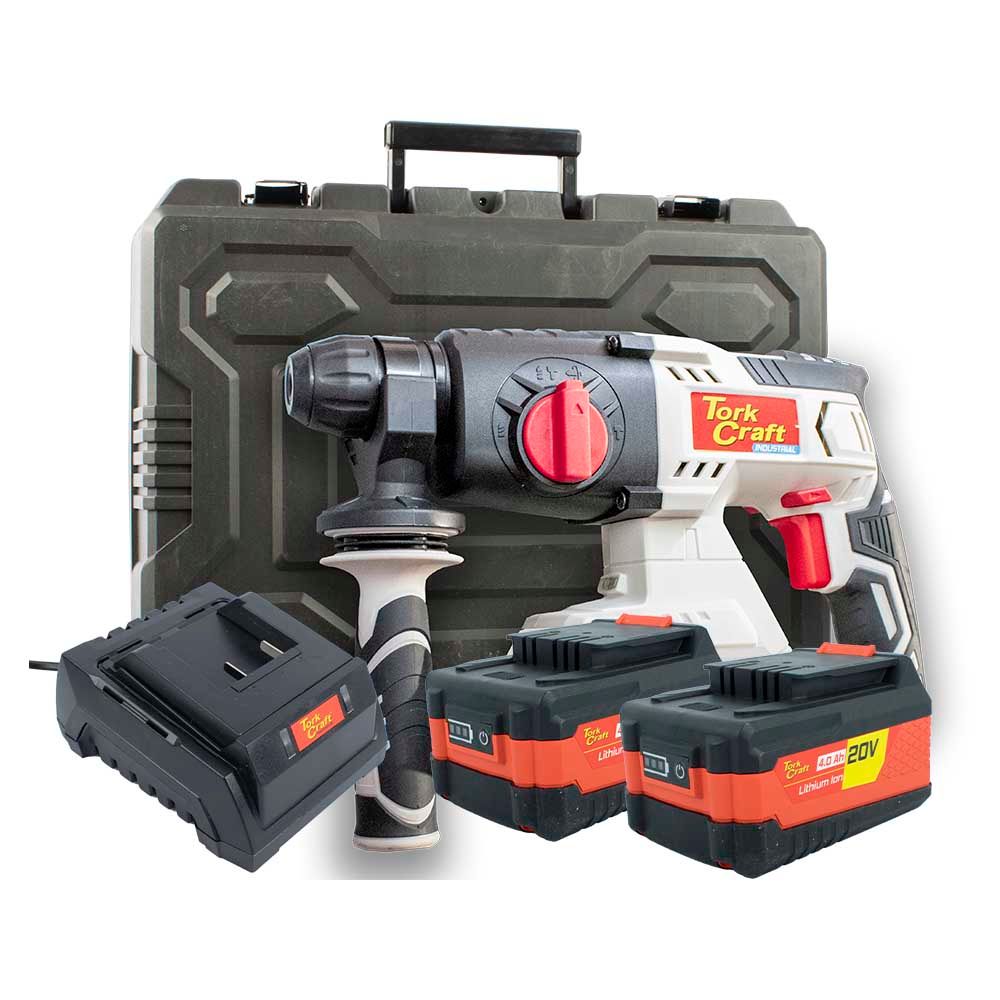 Rot.hammer Sds 20v Tc20190 C/w Std. Charg. &amp; 2 X 4.0ah Batteries
