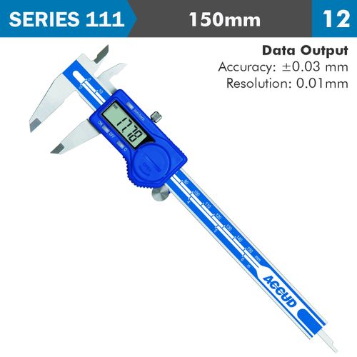 Dig. Caliper 150mm 0.02mm Acc. Ceram. Jaws S/steel 0.01mm Res.