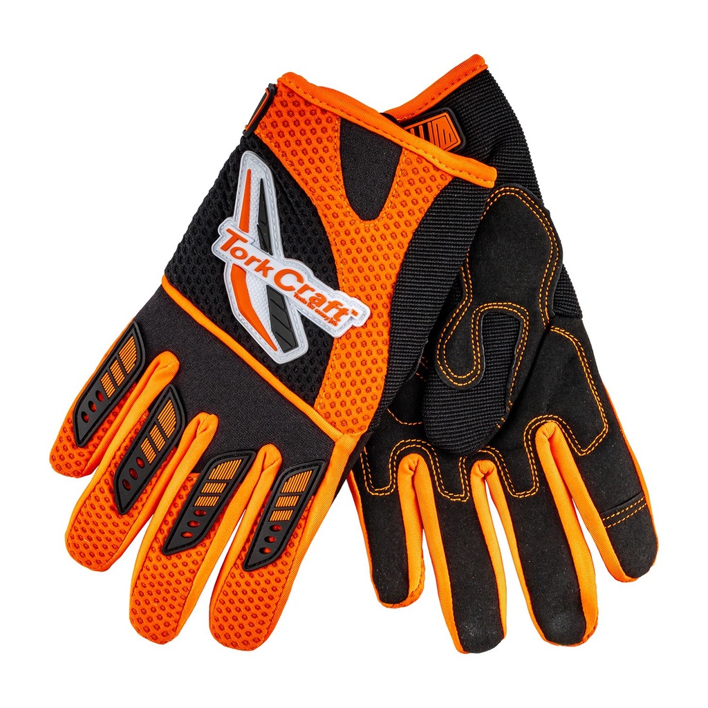 [GL121] Limited Edit. Medium Racing Glove Orange Syn. Leather