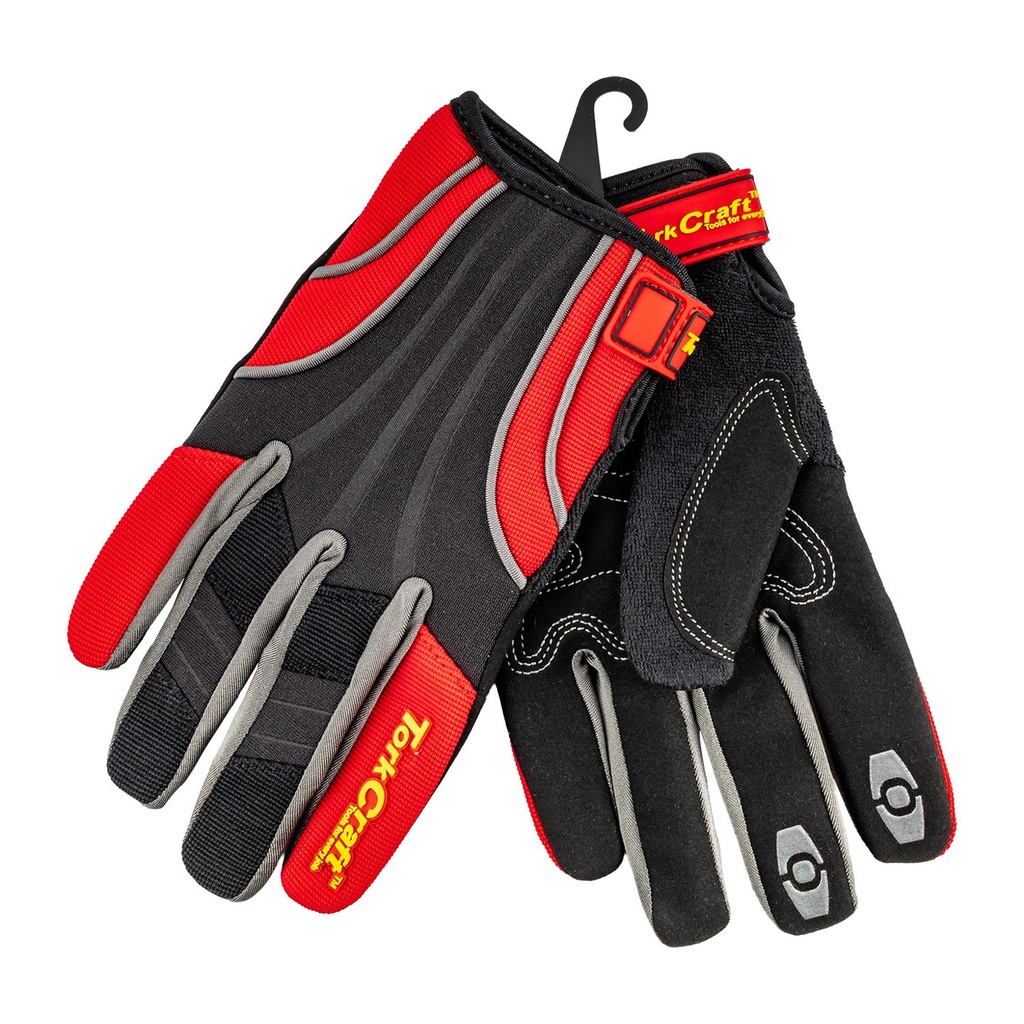 [GL24] Mechanics Glove 2x Large Synthetic Leather Reinforced Palm Spandex Red