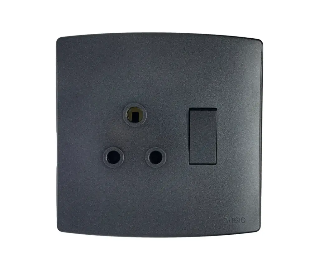 Onesto Trinity 4x4 Single Switched Socket Outlet (Black)